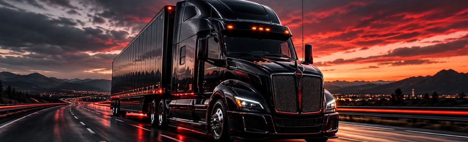 Black premium semi truck representing expedited freight